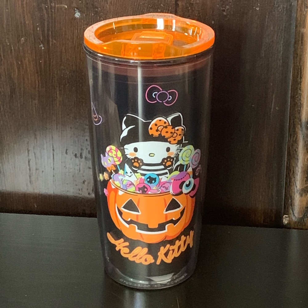 Hello Kitty Cat Burglar Halloween Tumbler - Jack O’Lantern Candy Ghost Eyeball